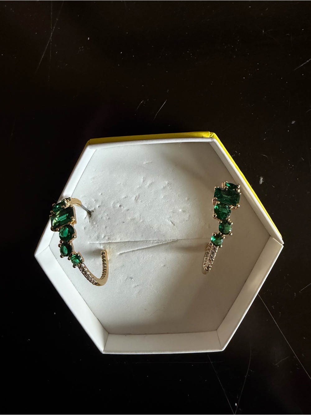 May 26: Emerald on Gold Hoops
